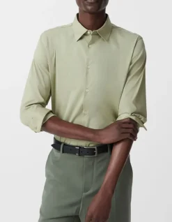 Chemise SLIM kaki en popeline Homme