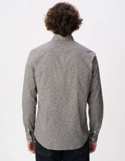 Chemise slim marine imprimé fleurs Homme