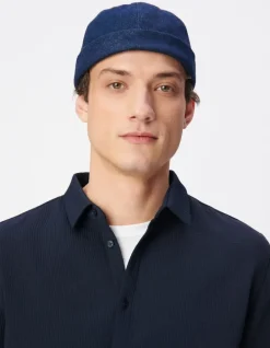 Chemise slim marine seersucker DRY FAST Homme