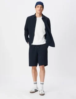 Chemise slim marine seersucker DRY FAST Homme