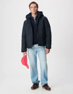 Doudoune marine capuche amovible WATERPROOF Homme