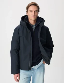 Doudoune marine capuche amovible WATERPROOF Homme