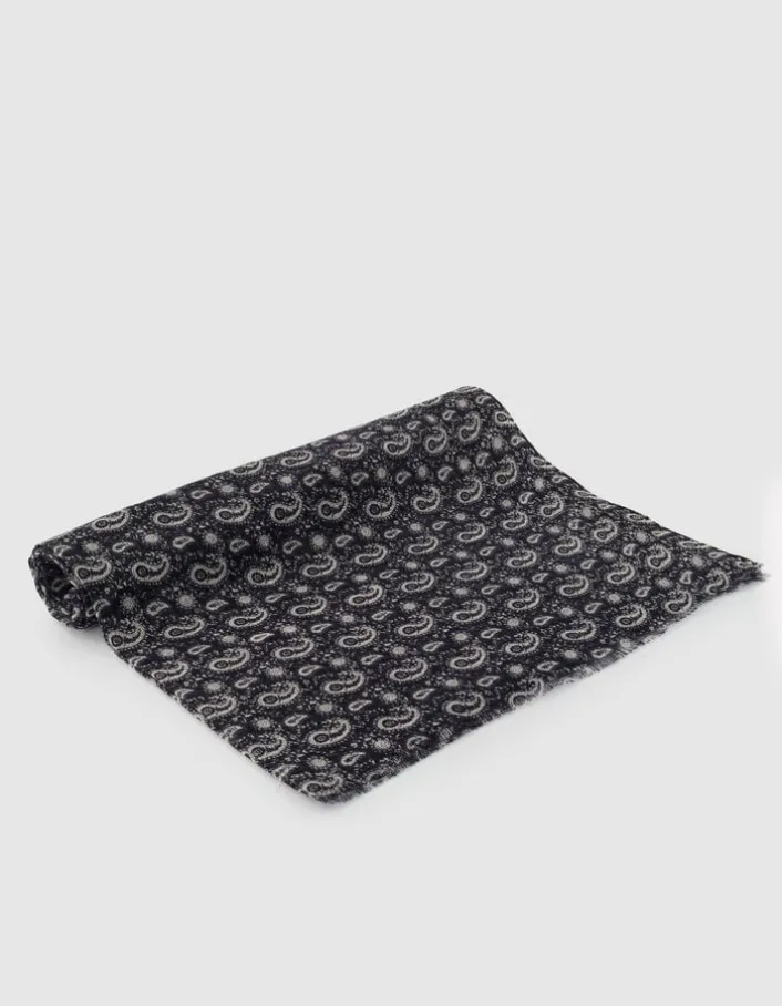 Foulard marine 100% laine motif cachemire Homme