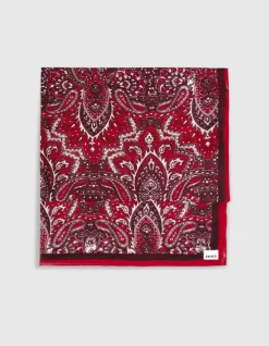 Foulard rouge motif baroque Femme