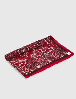 Foulard rouge motif baroque Femme
