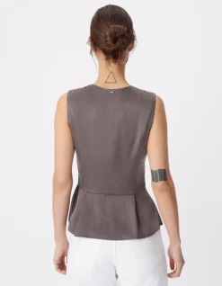 Gilet de costume sans manches gris Lyocell® Femme