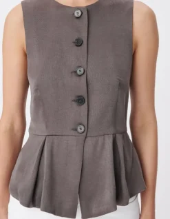 Gilet de costume sans manches gris Lyocell® Femme