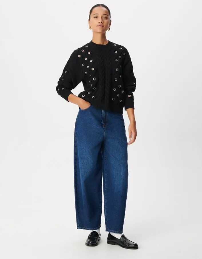 Jean barrel bleu Emily Femme