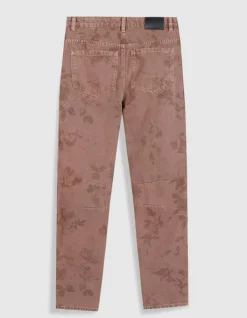 Jean barrel blush motif fleurs 7/8e Gabrielle Femme