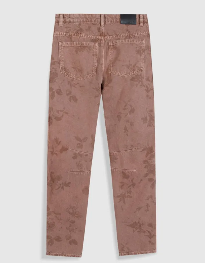 Jean barrel blush motif fleurs 7/8e Gabrielle Femme