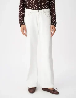 Jean bootcut blanc taille basse Femme