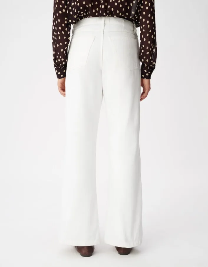 Jean bootcut blanc taille basse Femme