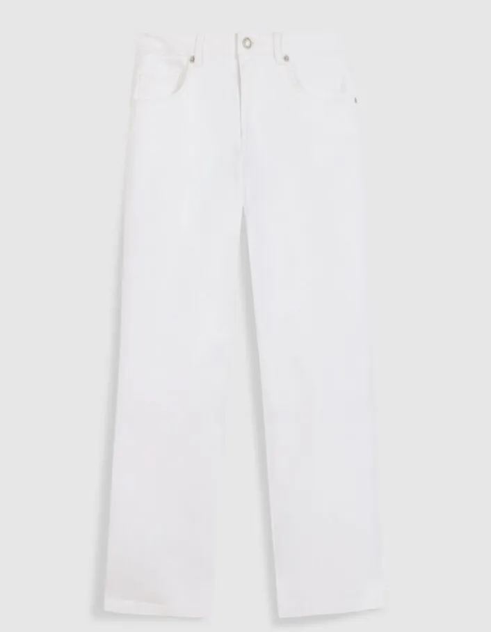 Jean bootcut blanc taille basse Femme