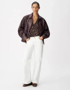 Jean bootcut blanc taille basse Femme