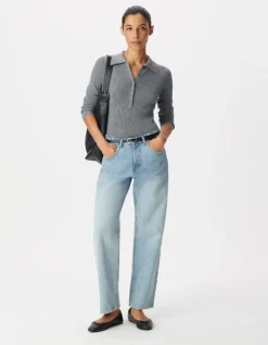 Jean droit bleu 7/8e Anders Femme