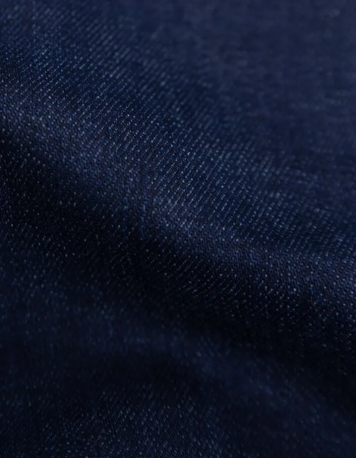 Jean droit bleu foncé powerstretch cropped Femme