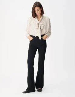 Jean flare noir taille haute Jodie Femme