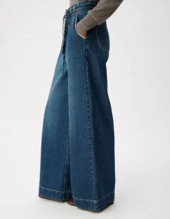 Jean large bleu avec ceinture Elisa Femme