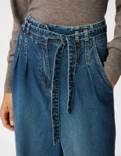 Jean large bleu avec ceinture Elisa Femme