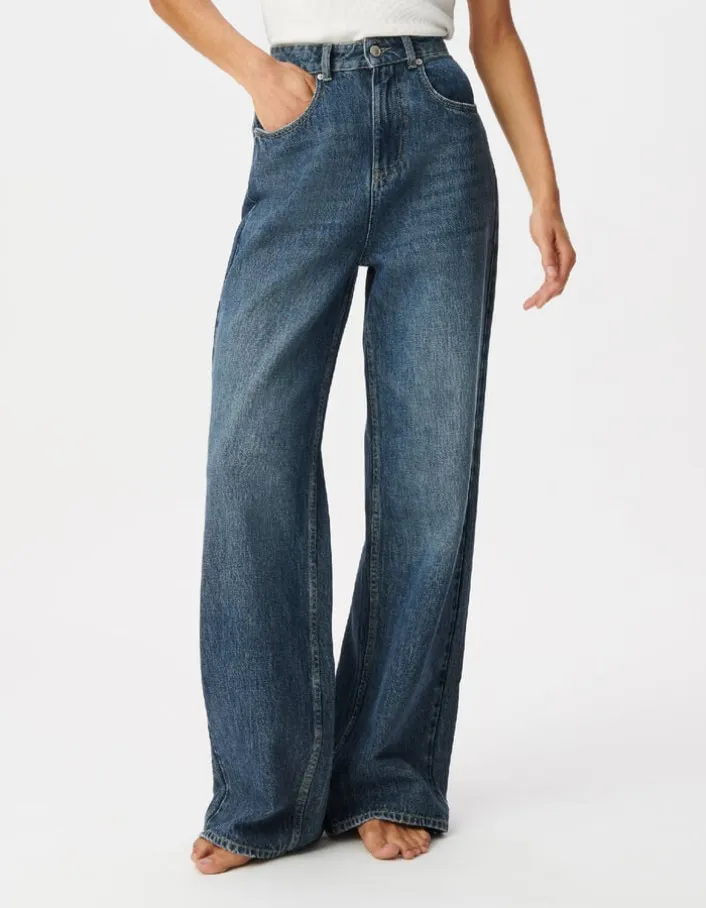 Jean large bleu indigo Edie Femme