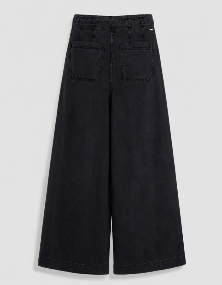 Jean large gris avec ceinture Elisa Femme