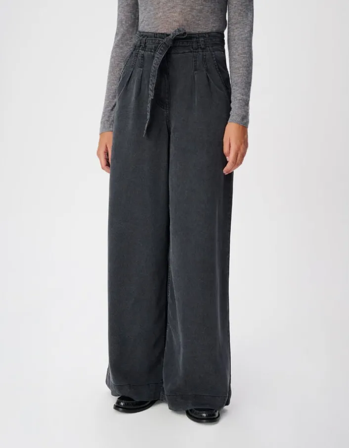 Jean large gris avec ceinture Elisa Femme