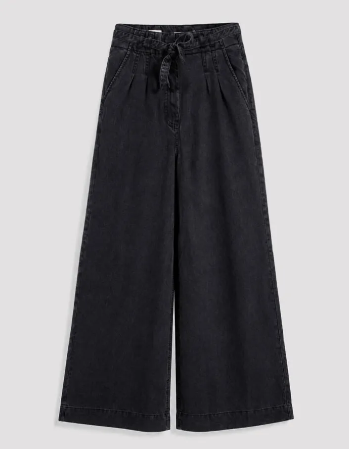 Jean large gris avec ceinture Elisa Femme
