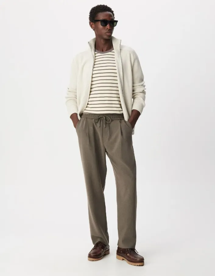 Jogpant marron flanelle Homme