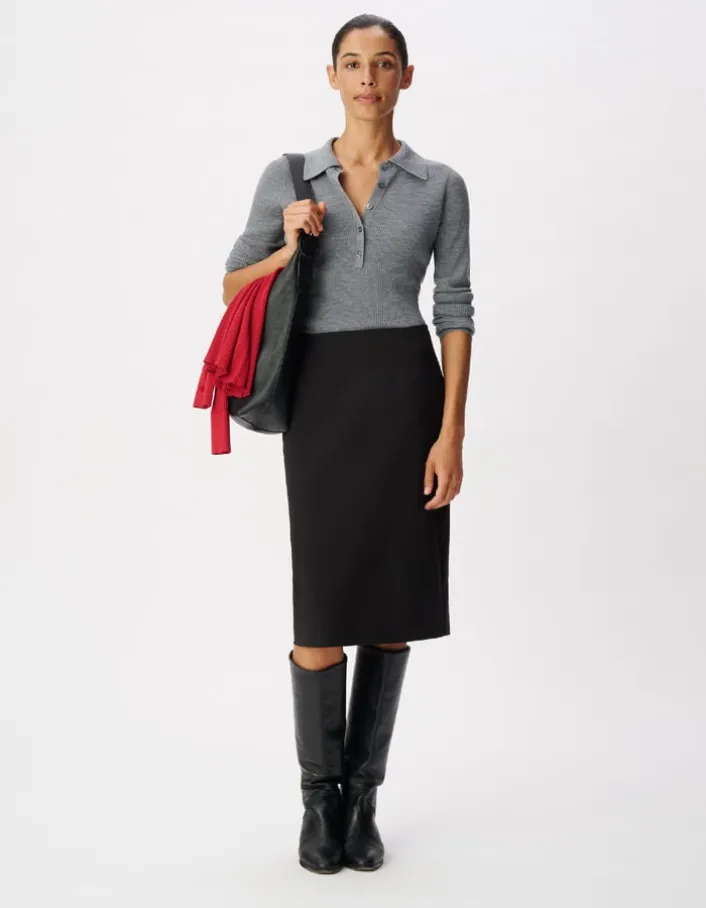 Jupe crayon noire Femme