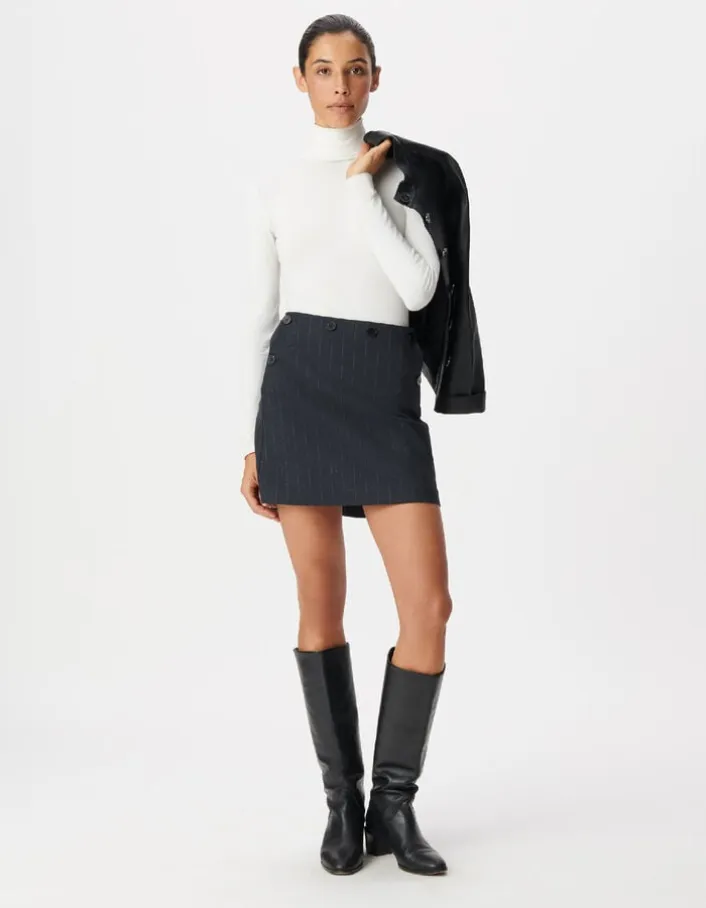 Jupe de tailleur courte marine motif rayures tennis Femme