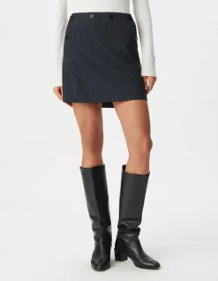 Jupe de tailleur courte marine motif rayures tennis Femme