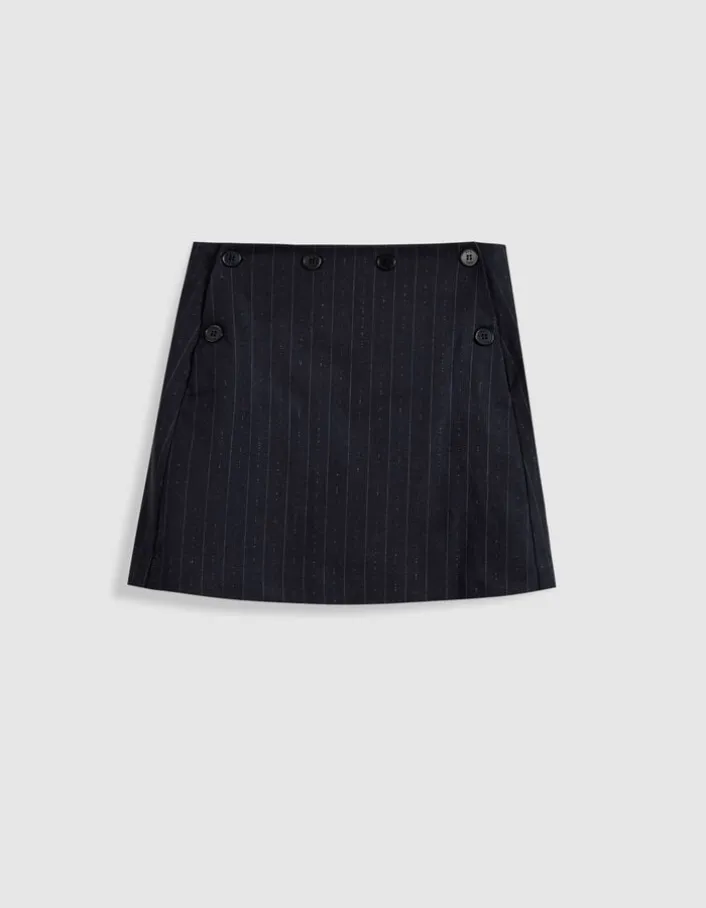 Jupe de tailleur courte marine motif rayures tennis Femme