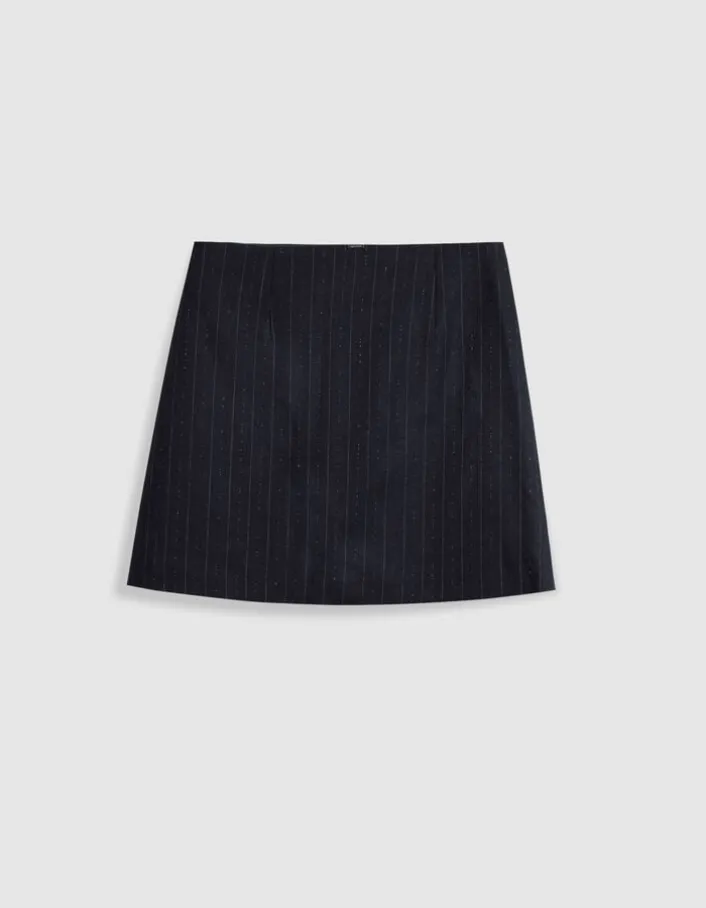 Jupe de tailleur courte marine motif rayures tennis Femme