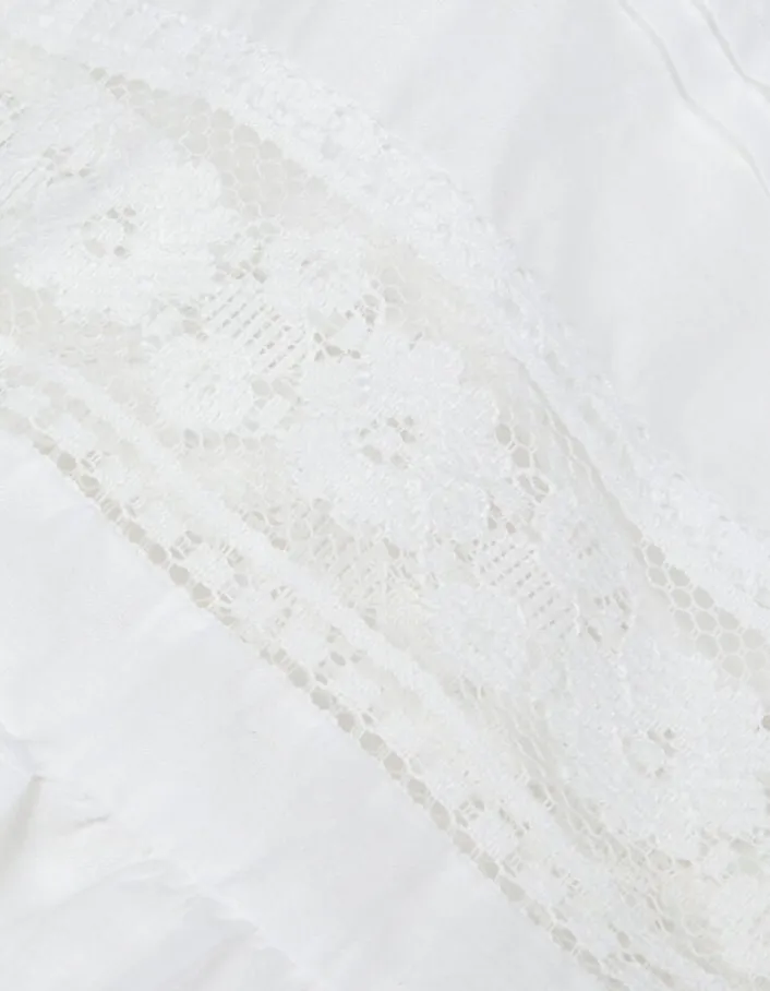 Jupe longue blanche détails dentelle Femme