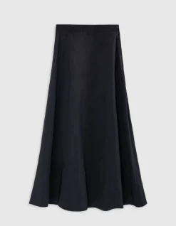 Jupe longue noire trapèze Femme