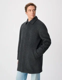 Manteau gris lainage faux-uni Homme