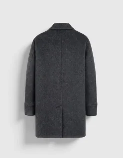 Manteau gris lainage faux-uni Homme