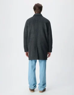 Manteau gris lainage faux-uni Homme