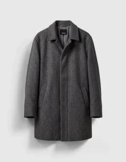 Manteau gris lainage faux-uni Homme
