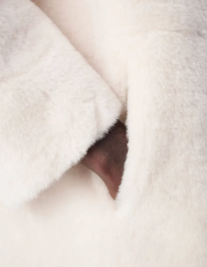 Manteau long blanc esprit cocooning Femme