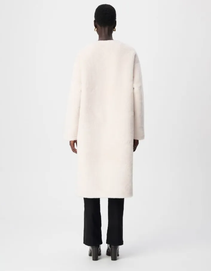 Manteau long blanc esprit cocooning Femme