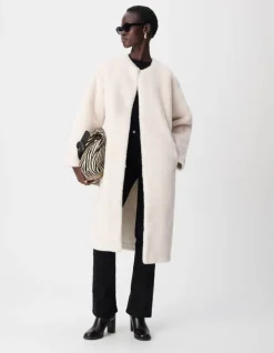 Manteau long blanc esprit cocooning Femme