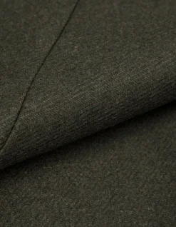 Manteau long droit kaki lainage Femme