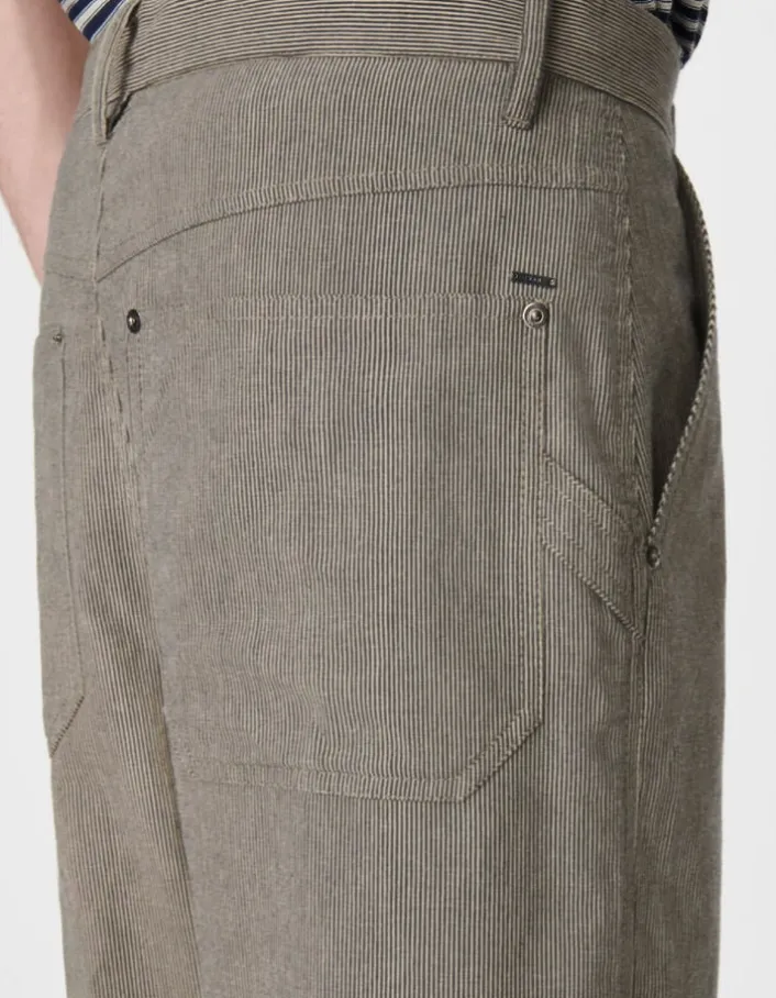 Pantalon battle gris motif rayures Homme