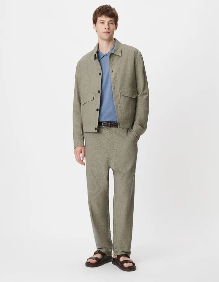 Pantalon battle gris motif rayures Homme