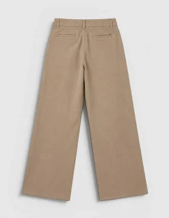 Pantalon chino camel large Femme