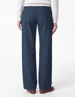 Pantalon chino marine large Femme