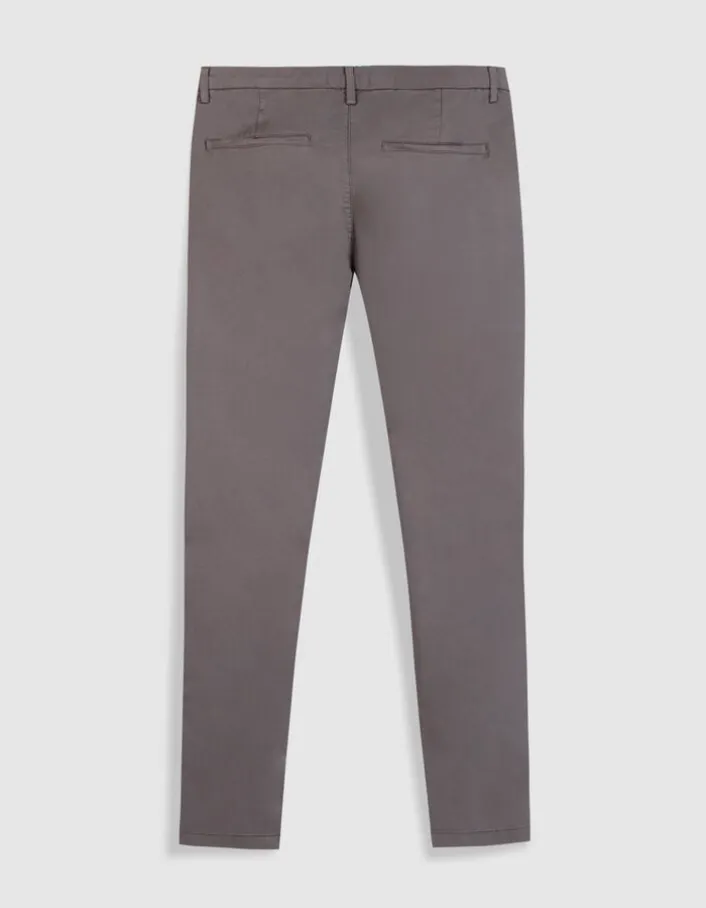 Pantalon chino slim gris Homme