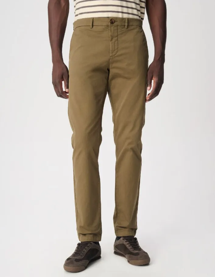 Pantalon chino slim kaki Homme