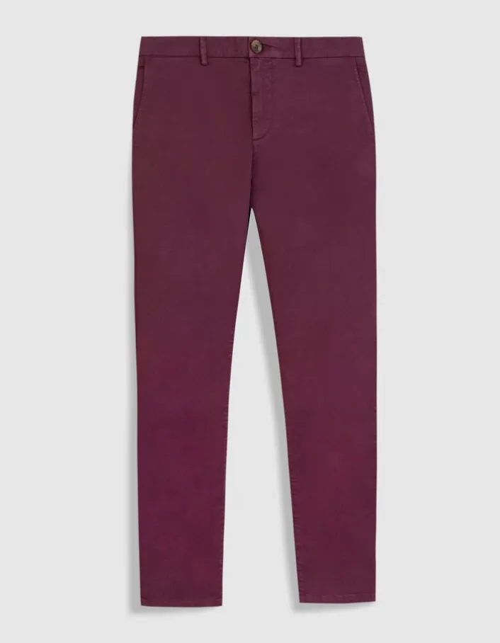 Pantalon chino slim prune Homme